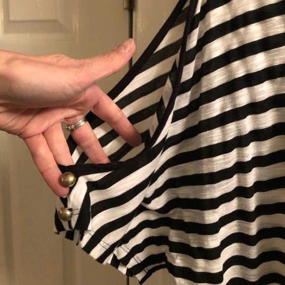 Black and white striped blouse, XL - Picture 2 of 4